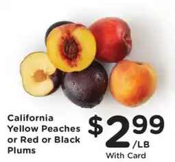 Dillons California Yellow Peaches or Red or Black Plums offer