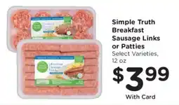 King Soopers Simple Truth Breakfast Sausage Links or Patties offer
