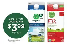 King Soopers Simple Truth Organic Milk offer