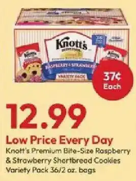 Knott's Premium Bite-Size Raspberry & Strawberry Shortbread Cookies