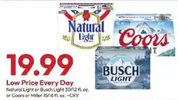 Stater Bros Natural Light or Busch Light or Coors or Miller offer