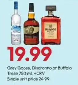 Stater Bros Grey Goose, Disaronno or Buffalo Trace offer