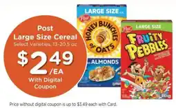 King Soopers Post Large Size Cereal offer