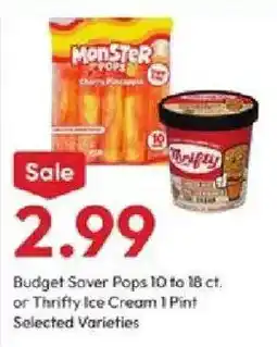 Stater Bros Monster Pops offer