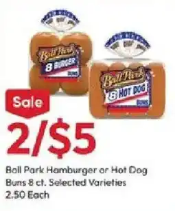 Stater Bros Ball Park Hamburger or Hot Dog Buns offer