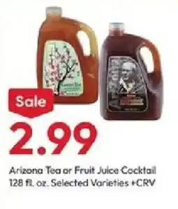 Stater Bros Arizona Tea or Fruit Juice Cocktail offer