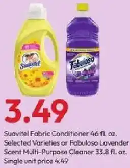 Stater Bros Suavitel Fabric Conditioner or Fabuloso Lavender Scent Multi-Purpose Cleaner offer