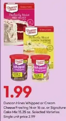 Stater Bros Duncan Hines Whipped or Cream Cheese Frosting offer