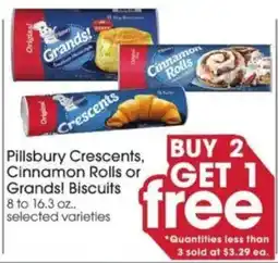 Giant Eagle Pillsbury Crescents, Cinnamon Rolls or Grands! Biscuits offer