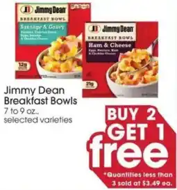 Giant Eagle Jimmy Dean Breakfast Bowls offer