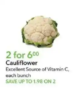 Publix Cauliflower offer