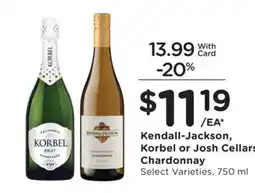 Smith's Kendall-Jackson, Korbel or Josh Cellars Chardonnay offer
