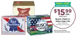 Mariano's Busch, Pabst or Miller High Life offer