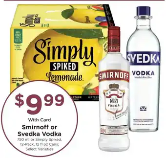 Smirnoff or Svedka Vodka