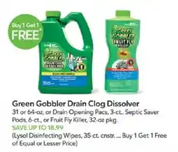 Publix Green Gobbler Drain Clog Dissolver offer