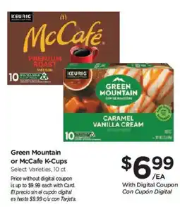 Smith's Green Mountain or McCafe K-Cups offer