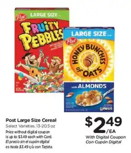 Smith's Post large size cereal offer