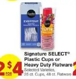 United Supermarkets Signature Select Plastic Cups or Heavy Duty Flatware offer