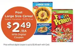 Mariano's Post large size cereal offer