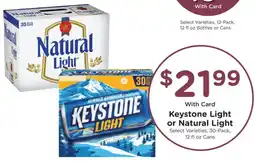 Dillons Keystone Light or Natural Light offer