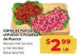 Supermercado El Rancho Carne de Puerto al Pastor o Picadita de Puerto offer