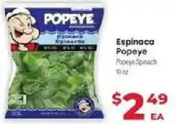 Supermercado El Rancho Popeye spinach offer