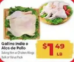 Supermercado El Rancho Gallina India o Alas de Pollo offer