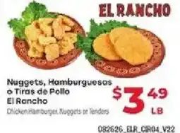 Supermercado El Rancho El Rancho Chicken Hamburger, Nuggets or Tenders offer