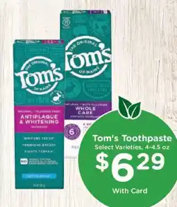 King Soopers Tom's Toothpaste offer