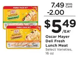 King Soopers Oscar Mayer Deli Fresh Lunch Meat offer