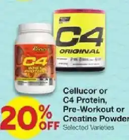 United Supermarkets Cellucor or C4 Protein, Pre-Workout or Creatine Powder offer