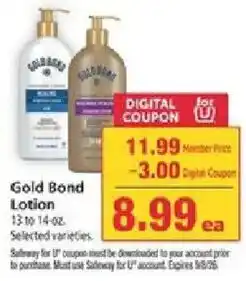 Safeway Gold Bond Lotion offer