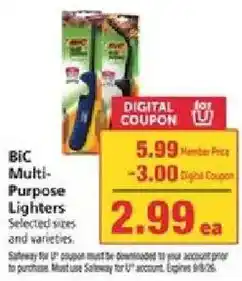Safeway Bic Multi-Purpose Lighters offer