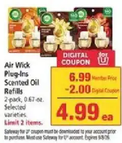 Safeway Air Wick Plug-Ins Scented Oil Refills offer
