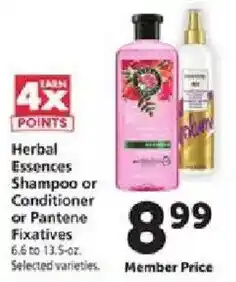 Safeway Herbal Essences Shampoo or Conditioner or Pantene Fixatives offer