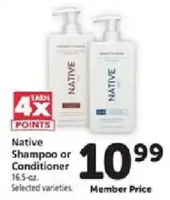 Safeway Native Shampoo or Conditioner offer