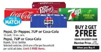 Pepsi, Dr Pepper, 7UP or Coca-Cola