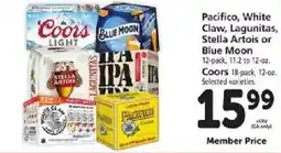 Safeway Pacifico, White Claw, Lagunitas, Stella Artois or Blue Moon offer