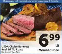 Safeway Usda Choice Boneless Beef Tri Tip Roast offer