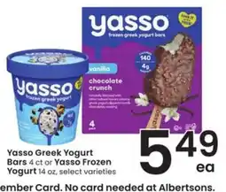 Safeway Yasso Greek Yogurt Bars offer