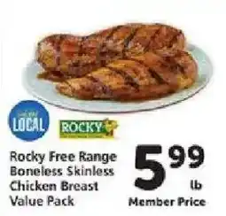 Safeway Rocky Free Range Boneless Skinless Chicken Breast Value Pack offer