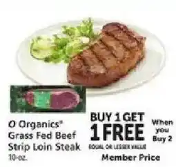 Safeway O Organics Grass Fed Beef Strip Loin Steak offer