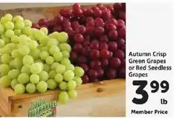 Safeway Autumn Crisp Green Grapes or Red Seedless Grapes offer