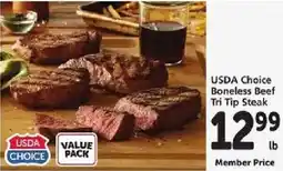 Safeway Usda choice boneless beef tri tip steak offer