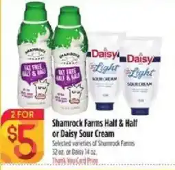 Bashas' Shamrock Farms Half & Half or Daisy Sour Cream offer