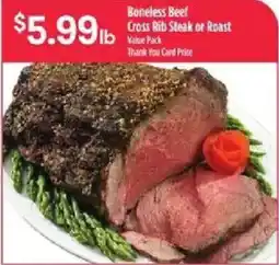 Bashas' Boneless Beef Cross Rib Steak or Roast offer
