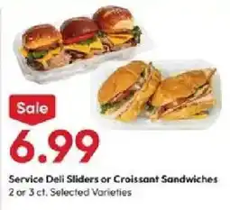 Stater Bros Service Deli Sliders or Croissant Sandwiches offer