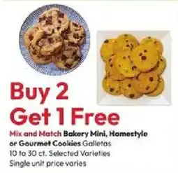 Stater Bros Mix and Match Bakery Mini, Homestyle or Gourmet Cookies Galletas offer