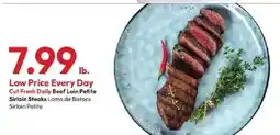 Stater Bros Cut Fresh Daily Beef Loin Petite Sirloin Steaks offer