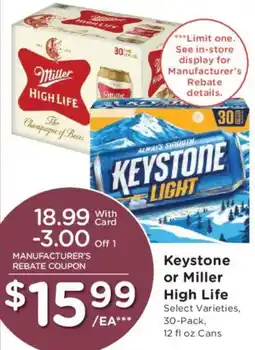 King Soopers Keystone or Miller High Life offer